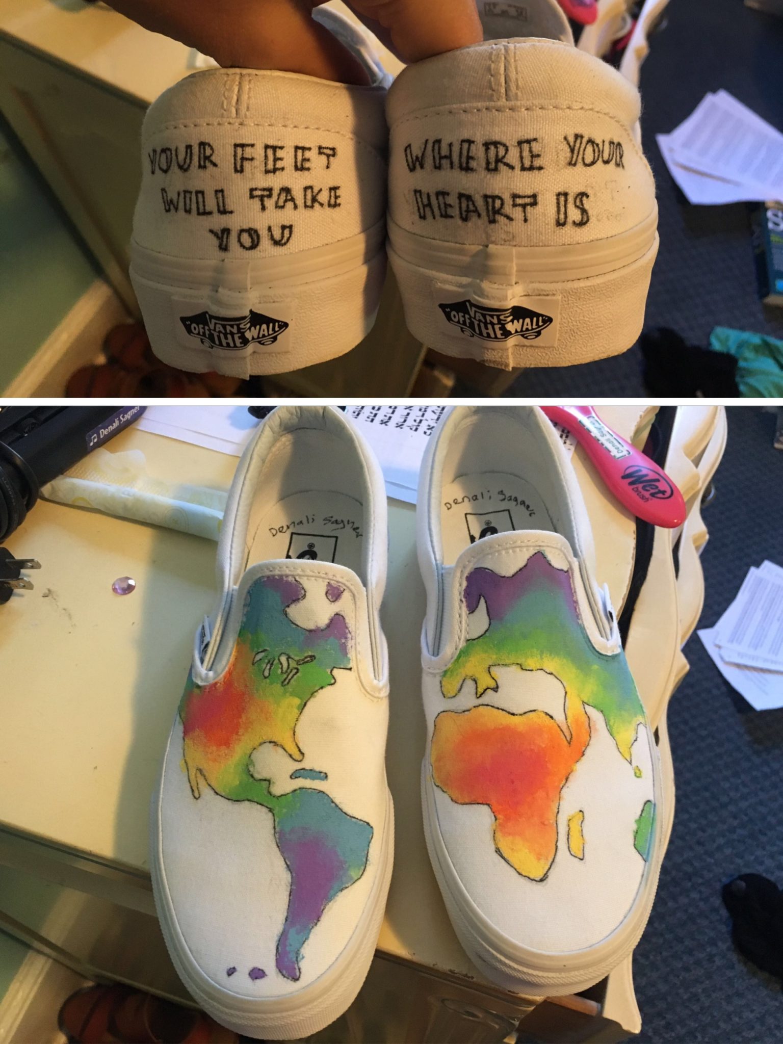 Words and the World on Rainbow Shoes